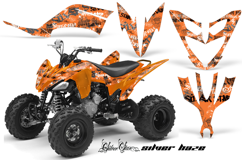 Yamaha Raptor 250 Graphics Silverhaze BlackOrangeBG